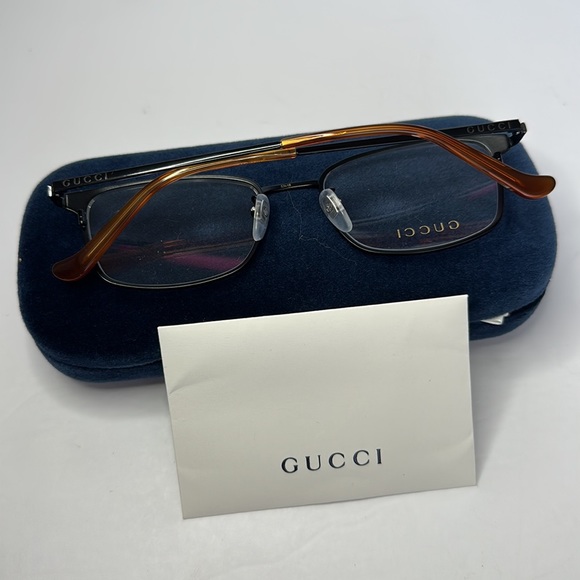 Auth - Gucci GG0579OK 002 Eyeglasses Men's Brown/Gold Full Rim Optical Frame 53… - Picture 13 of 15